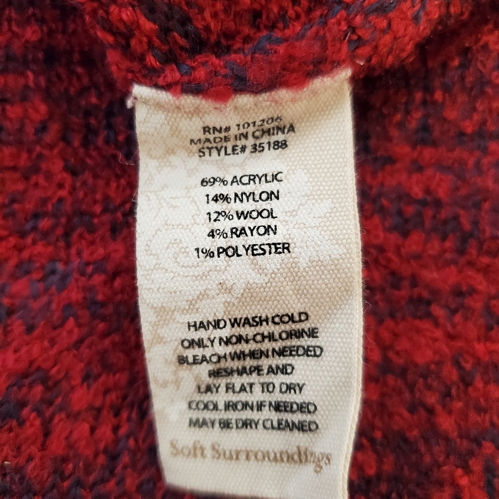 Soft Surroundings Raku Tunic Long Sleeve Sweater Asymmetrical‎ Hem Petite Large - Picture 5 of 6